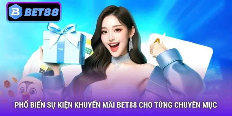 Phổ biến sự kiện khuyến mãi Bet88 cho từng chuyên mục